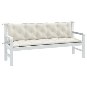 Kissen für Gartenbank 2 Stück Stoff Creme Melange 180x50x7 cm von , Kissen für Stühle und Sofas - Ref: Foro24-4002621, Preis:...