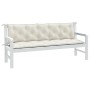 Kissen für Gartenbank 2 Stück Stoff Creme Melange 180x50x7 cm von , Kissen für Stühle und Sofas - Ref: Foro24-4002621, Preis:...