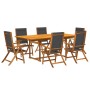 Garden dining set 7 pieces solid acacia wood and textilene by , Garden sets - Ref: Foro24-3279261, Price: 664,44 €, Discount: %