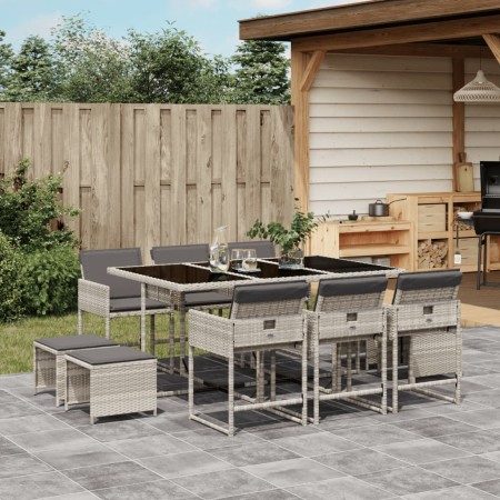 Garten-Essgruppe 11-teilig mit grauen Polstern aus synthetischem Rattan von , Gartensets - Ref: Foro24-3278098, Preis: 659,98...