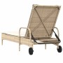 Liegestuhl mit Rädern und Kissen aus synthetischem Rattan in Beige. von , Liegen - Ref: Foro24-368312, Preis: 168,14 €, Rabat...