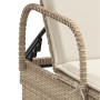 Liegestuhl mit Rädern und Kissen aus synthetischem Rattan in Beige. von , Liegen - Ref: Foro24-368312, Preis: 168,14 €, Rabat...