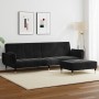 2-seater sofa bed with black velvet ottoman by , Sofas - Ref: Foro24-3258154, Price: 392,99 €, Discount: %