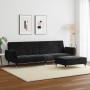 2-seater sofa bed with black velvet ottoman by , Sofas - Ref: Foro24-3258154, Price: 392,99 €, Discount: %