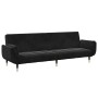 Sofá cama de 2 plazas con taburete terciopelo negro de , Sofás - Ref: Foro24-3258154, Precio: 435,67 €, Descuento: %