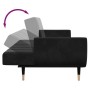 Sofá cama de 2 plazas con taburete terciopelo negro de , Sofás - Ref: Foro24-3258154, Precio: 435,67 €, Descuento: %