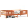 Estructura de cama madera maciza pino marrón cera 100x200 cm de , Camas y somieres - Ref: Foro24-846972, Precio: 139,37 €, De...