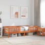 Solid pine wood bed frame in brown wax finish 100x200 cm by , Beds and slatted bases - Ref: Foro24-846972, Price: 139,27 €, D...