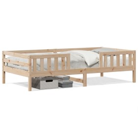 Solid pine wood bed frame 90x190 cm by , Beds and slatted bases - Ref: Foro24-846979, Price: 128,41 €, Discount: %