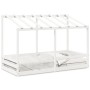 Cama infantil con techo madera maciza pino blanca 100x200 cm de , Camas y somieres - Ref: Foro24-846998, Precio: 217,68 €, De...