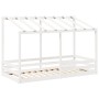 Cama infantil con techo madera maciza pino blanca 100x200 cm de , Camas y somieres - Ref: Foro24-846998, Precio: 217,68 €, De...