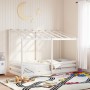 Cama infantil con techo madera maciza pino blanca 100x200 cm de , Camas y somieres - Ref: Foro24-846998, Precio: 217,68 €, De...