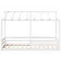 Cama infantil con techo madera maciza pino blanca 100x200 cm de , Camas y somieres - Ref: Foro24-846998, Precio: 217,68 €, De...