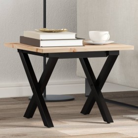 Center table with X frame made of solid pine wood and iron, measuring 40x40x35 cm. by , Coffee table - Ref: Foro24-3282680, P...