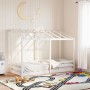 Cama infantil con techo madera maciza pino blanco 75x190 cm de , Camas y somieres - Ref: Foro24-847010, Precio: 202,99 €, Des...