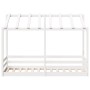 Cama infantil con techo madera maciza pino blanco 75x190 cm de , Camas y somieres - Ref: Foro24-847010, Precio: 202,99 €, Des...