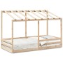 Cama infantil con techo madera maciza pino blanca 80x200 cm de , Camas y somieres - Ref: Foro24-847004, Precio: 204,97 €, Des...