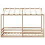 Cama infantil con techo madera maciza pino blanca 80x200 cm de , Camas y somieres - Ref: Foro24-847004, Precio: 204,97 €, Des...