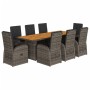 Garden dining set 9 pieces and gray synthetic rattan cushions by , Garden sets - Ref: Foro24-3277595, Price: 1,00 €, Discount: %