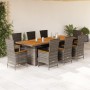 Garden dining set 9 pieces and gray synthetic rattan cushions by , Garden sets - Ref: Foro24-3277548, Price: 1,00 €, Discount: %