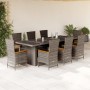 Garden dining set 9 pieces and gray synthetic rattan cushions by , Garden sets - Ref: Foro24-3277557, Price: 1,00 €, Discount: %