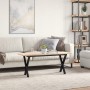 Solid pine wood and iron X-frame coffee table 110x40x45 cm by , Coffee table - Ref: Foro24-3282689, Price: 66,80 €, Discount: %