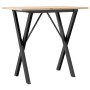 Dining table with solid pine wood and iron frame 80x50x75 cm by , Kitchen and dining tables - Ref: Foro24-3282694, Price: 69,...