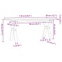 Massivholz- und Eisen-Center-Tisch mit Rahmen aus Kiefernholz, 110x40x45 cm. von , Couchtisch - Ref: Foro24-3282711, Preis: 7...