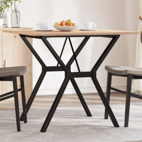 Dining table with solid pine wood and iron frame, 90x90x75 cm. by , Kitchen and dining tables - Ref: Foro24-3282718, Price: 1...