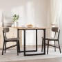 Dining table with solid pine wood frame and iron, 80x80x75.5 cm by , Kitchen and dining tables - Ref: Foro24-3282739, Price: ...