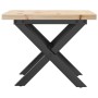 Center table with X frame made of solid pine wood and iron, measuring 50x50x35.5cm. by , Coffee table - Ref: Foro24-3282747, ...