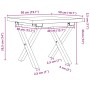 Center table with X frame made of solid pine wood and iron, measuring 50x50x35.5cm. by , Coffee table - Ref: Foro24-3282747, ...