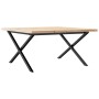 Solid pine wood and iron X-frame coffee table, 90x90x45.5cm by , Coffee table - Ref: Foro24-3282753, Price: 104,35 €, Discoun...