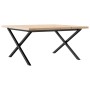 Solid pine wood and iron X-frame coffee table, 90x90x45.5cm by , Coffee table - Ref: Foro24-3282753, Price: 104,35 €, Discoun...