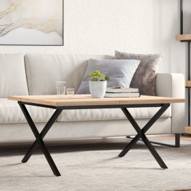 Solid pine wood and iron frame coffee table 80x80x45.5cm by , Coffee table - Ref: Foro24-3282751, Price: 90,45 €, Discount: %