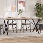 Dining table with X frame made of solid pine wood and iron, 180x90x75.5 cm by , Kitchen and dining tables - Ref: Foro24-32827...