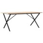 Dining table with X frame made of solid pine wood and iron, 180x90x75.5 cm by , Kitchen and dining tables - Ref: Foro24-32827...