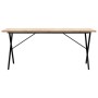 Dining table with X frame made of solid pine wood and iron, 180x90x75.5 cm by , Kitchen and dining tables - Ref: Foro24-32827...