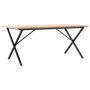 Dining table with X frame made of solid pine wood and iron, 180x90x75.5 cm by , Kitchen and dining tables - Ref: Foro24-32827...