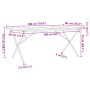 Dining table with X frame made of solid pine wood and iron, 180x90x75.5 cm by , Kitchen and dining tables - Ref: Foro24-32827...