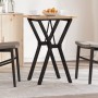 Dining table with solid pine wood and iron frame, 50x50x75.5 cm by , Kitchen and dining tables - Ref: Foro24-3282779, Price: ...