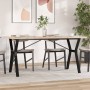 Dining table with solid pine wood and iron frame, 160x80x75.5 cm by , Kitchen and dining tables - Ref: Foro24-3282787, Price:...