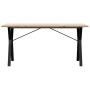 Dining table with solid pine wood and iron frame, 160x80x75.5 cm by , Kitchen and dining tables - Ref: Foro24-3282787, Price:...