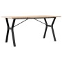 Dining table with solid pine wood and iron frame, 160x80x75.5 cm by , Kitchen and dining tables - Ref: Foro24-3282787, Price:...