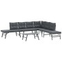 Garden bench with 5-piece cushions, steel frame with black powder coating. by , Garden sets - Ref: Foro24-3283720, Price: 493...