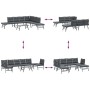 Garden bench with 5-piece cushions, steel frame with black powder coating. by , Garden sets - Ref: Foro24-3283720, Price: 493...