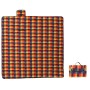 Folding velvet picnic blanket with colorful checkered pattern 200x200 cm by , Camping and hiking - Ref: Foro24-4004209, Price...