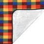 Folding velvet picnic blanket with colorful checkered pattern 200x200 cm by , Camping and hiking - Ref: Foro24-4004209, Price...