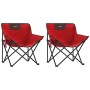 Folding camping chairs with pocket, 2 units, red. by , Garden chairs - Ref: Foro24-366549, Price: 55,21 €, Discount: %