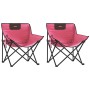 Folding camping chairs with pocket, 2 units, pink. by , Garden chairs - Ref: Foro24-366554, Price: 55,28 €, Discount: %